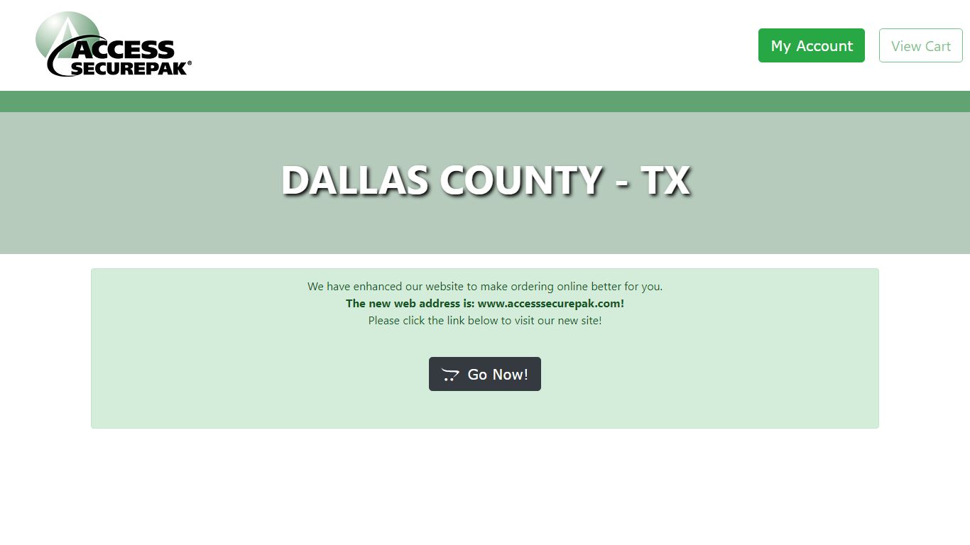 Access Securepak - Dallas County Package Program - TX - Welcome